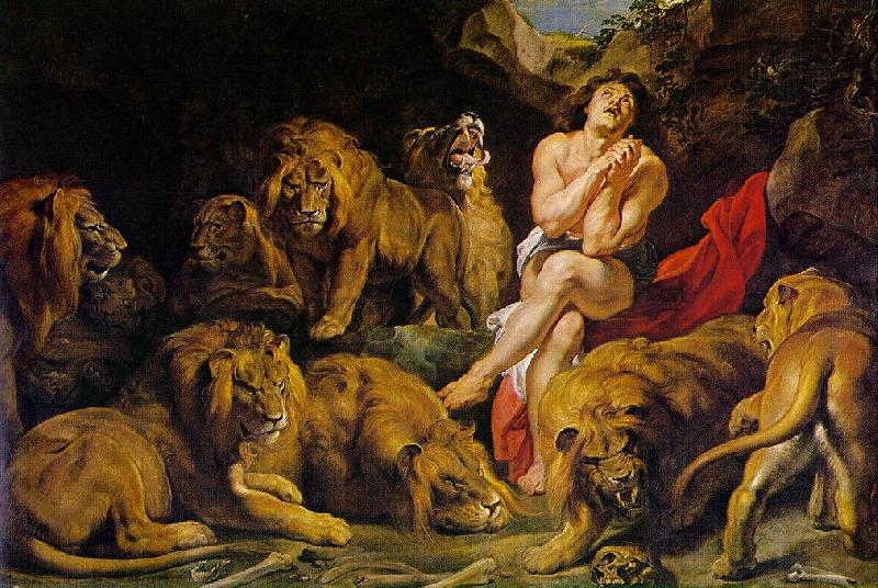 RUBENS, Pieter Pauwel Daniel in the Lion's Den af oil painting image